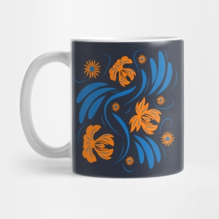 Folk flowers floral art print Flowers abstract art Mug